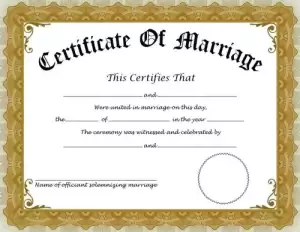 Marriage certificate